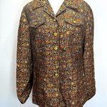 Coldwater Creek Vintage Jacquard Black & Jewel Tone Button Front Blazer Jacket Photo 0