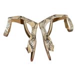 VanEli Boden Marmi Snakeskin Wedge Gold/Beige Brown/Gray Velcro Ankle Strap Shoe Silver Size 8 Photo 3