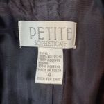 American Vintage VTG 90's Petite Sophisticate Black and White Trimmed 2PC Jacket Skirt Set Size 4 Photo 1