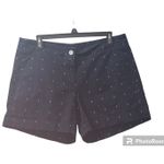 Nautica  Anchor‎ Print Shorts Cuffed Hem Casual Summer Navy Blue Size M Photo 0