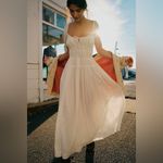 Free People  Feeling Bonita Midi Dress Ivory Tie Back White NWT Size Large Photo 12