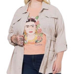 Torrid Double Gauze Utility Anorak-Chateau Gray Photo 0