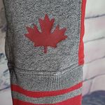 Roots  IS CANADA THICK KNIT GRAY WITH RED STRIPE GRAPHIC HOODIE LARGE Photo 9