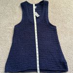 Aerie Crotchet Sleeveless Scoop Neck Tank Navy Blue Women’s Medium NWT Photo 4