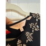 Ted Baker NWOT  Black Joone Skater Dress Rhinestone Embellished Cocktail Mini L Photo 6