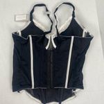 Modern Movement Womens Bustier Bra Black White Underwire Size 36C Photo 3