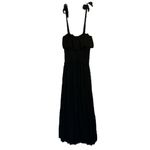 Lulus  Like a Fairy Tale Black Smocked Tie-Strap Tiered Maxi Dress Size M NEW Photo 5