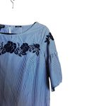 Jones New York Sundress Womens 8 Multicolor Stripe Floral Embroidered Dress Photo 2