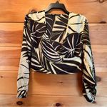 ZARA Black and Green Leaf Print Crop Top size Small Photo 1