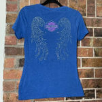 Harley Davidson Y2K Angel Wing Bedazzled Top Photo 1