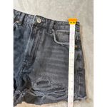 ZARA  Size‎ 2 Black Denim The High Waist Short Distressed Women 100% Cotton Photo 4