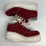 Candie's Y2K Candie’s 6 Red Platform Chunky Heel Sneakers Shoes Suede Grunge Punk Retro Photo 2