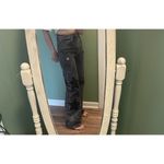 Daisy Street  Star Patch Wide Leg Jeans Black Wash Grommet Detail Size US 3 Photo 8