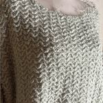 Free People  Women's Oversized Frayed Knit Sweater - Light Mint Green size Medium Photo 1