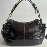Dooney & Bourke Patent Leather Shoulder Hobo Bag - Charcoal Photo 1
