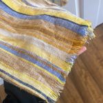 Drew  lemon cole linen yellow striped jumpsuit raw hem size M‎ Photo 6