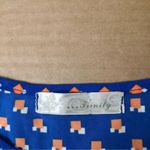 Trinity  Orange/Blue Print High Low Midi Dress S Trad Wife Fairycore Minimalist Photo 6