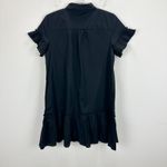 J.Crew  Ruffle Sleeve Mini Shirt Dress Cotton Pockets Classic Black US 2 NWT Photo 9