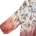 Penelope Rose Women's XL Flowy Top Pink Floral Ombre Cottagecore Blouse Babydoll Photo 2