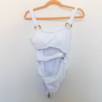 Womens Swimsuit Size S White One Piece Cutout Ring Strap Y2K Hot Girl Summer Photo 1