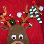 Born Famous Red Reindeer Christmas Holiday Sweater Cropped Cabin Crewneck XXL Photo 6