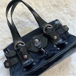 Stuart Weitzman  Black Patent And Nylon Bag Photo 2