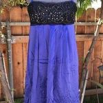 BCBGMAXAZRIA Blue Silk Baby Doll Dress size 10 Photo 0
