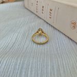 18KHG Avon Smokey Solitaire Oval Gold Ring Minimal Elegant Classic Femme Neutral Jewelry Photo 6