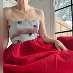 Vintage 90s Formal Dress Full Length Ball gown Size 4 Modern Red Prom Photo 5