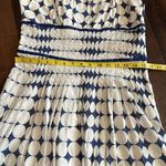 Gracia  sleeveless mini dress Polka dot pleated Blue & cream Lined Size L Lined Photo 7