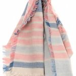 Barbour NWT Pink, blue and cream Freya wrap scarf Photo 0