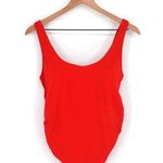 ANDIE The Ibiza One Piece Swimsuit Scoop Back Ruched in Cherry Red Women's S Photo 0