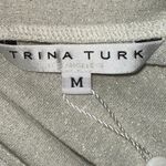 Trina Turk NWT Silver Metallic One Shoulder Kona Blouse Photo 3