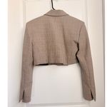 ZARA | NEW Plaid Houndstooth Cropped Jacket XS European Chic Boxt Office Sleek Photo 5