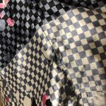 Vertigo Paris Floral Checker Caftan Kimono Blouse Black Pink Size Medium Photo 5