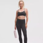 Lululemon NWT  Flow Y Bra Light Support in Square Hearts Jacquard Coal Black- 2 Photo 1
