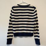 Reformation  Jeans Cashmere Blue White Stripe Sweater Size Small Photo 4