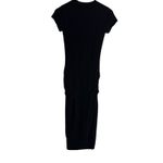 James Perse Standard  Black Short Sleeve Ruched Skinny Midi Dress Size Small Photo 7