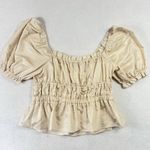 Antonio Melani Crop Peplum Blouse Women’s Large Angel Sateen Cottagecore Western Photo 2