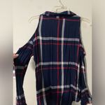 Ambiance Plaid Shirt with Shoulder Cut Outs Size M Photo 5