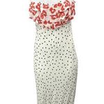 NEW Rixo for Target White Red Floral Polka Dots Ruffle Cami Slip Midi Dress XS Photo 0