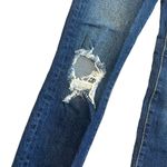 We The Free  Free People Dark Wash Jeans Distressed Raw Chewed Hem Size 27 Photo 3