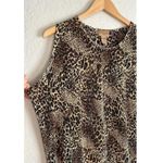 NEW 2 TOPS Choices Woman 1X Animal Print Button Up Blouse Top Accordion Brown Photo 6