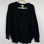 Madewell V Neck Relaxed Cardigan Long Sleeve Black Wool Blend XXS NWT Photo 5