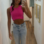 Pink cropped sweater top Photo 1