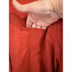 Spiegel 3/4 Sleeve Mock Neck Button Up Shirt Linen Orange Women's Size Medium Photo 3