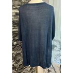 PureJill Top Med Blue Denim Fade Linen Blend Oversized Boho Whimsical Goth Chic Photo 5