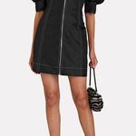 Ganni Taffeta Front Zip Mini Dress Photo 0