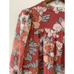 Wilfred  Aritzia Molly Babydoll Midi Dress M Long Sleeve Floral Flowy Peachy Pink Photo 7