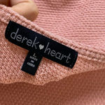 Derek Heart Pink Waffled Thermal Knotted Twist Back Sweater Photo 2